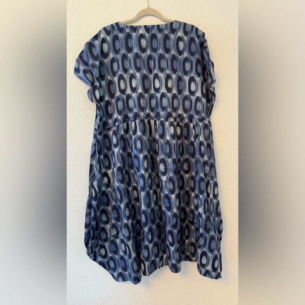 Lisa Bayne Artful Blue Patterned Women's Relaxed Tunic Size XS- Small - Picture 4 of 8
